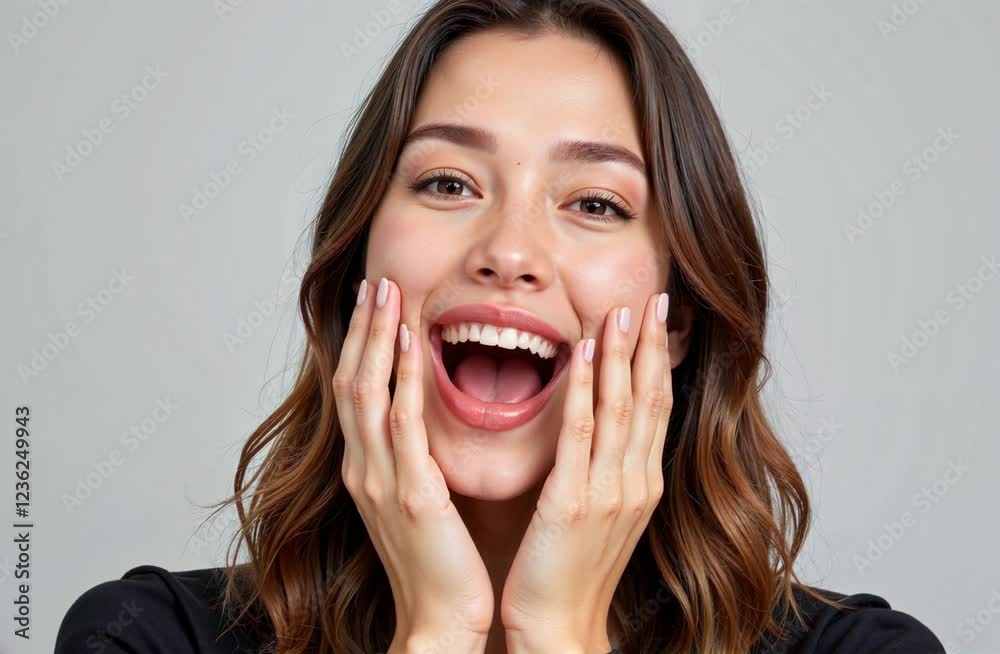 Excited woman reacting to weight scale results. Excited woman reacting to weight scale results.