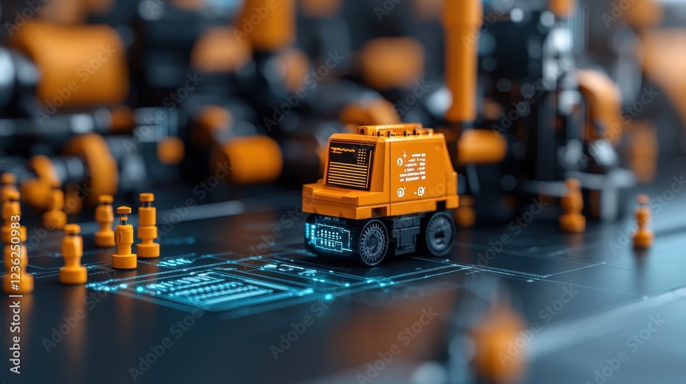 Fototapeta premium IoT Driven Digital Transformation in High Tech Futuristic Smart Environment showcasing the of advanced technologies automation and data driven intelligence to drive innovation efficiency