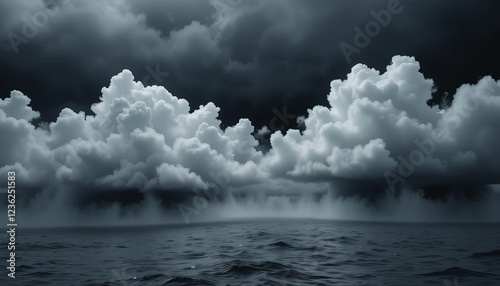 Mystical Drift Abstract Black Clouds in Water