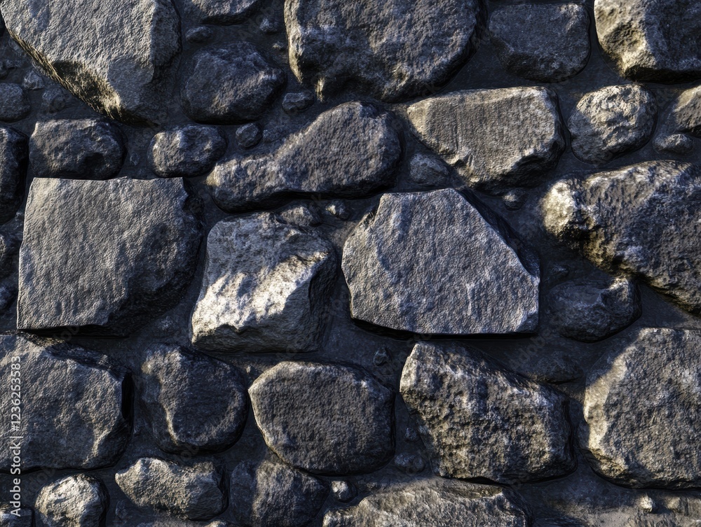 Fototapeta premium Rough Stone Background Texture Dark Grey Surface Material Natural Environment Close-up View Aesthetic Concept