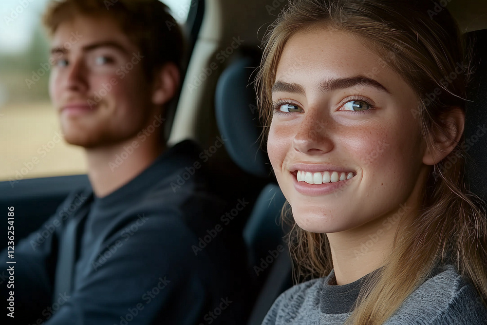 Young Couple Embracing Adventure on Off-Road Car Trip Young Couple Embracing Adventure on Off-Road Car Trip