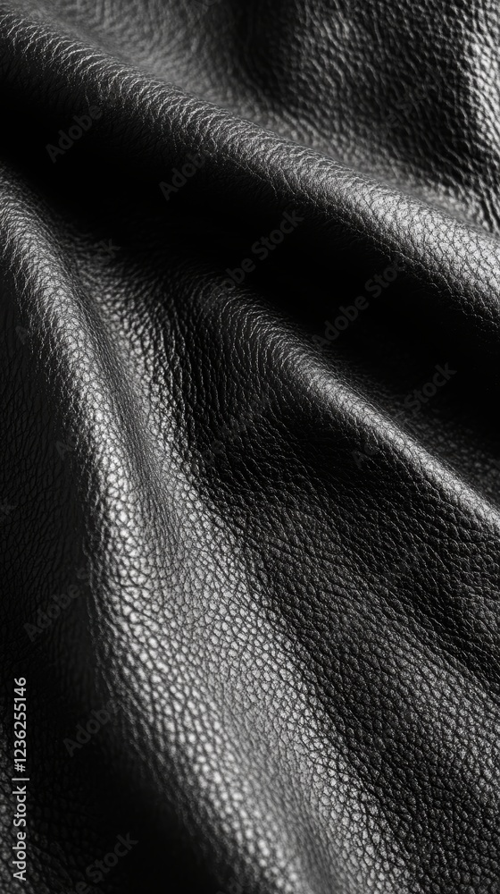 Naklejka premium Textured Dark Grey Leather Background Studio Image Soft Environment Close-up Seamless Concept