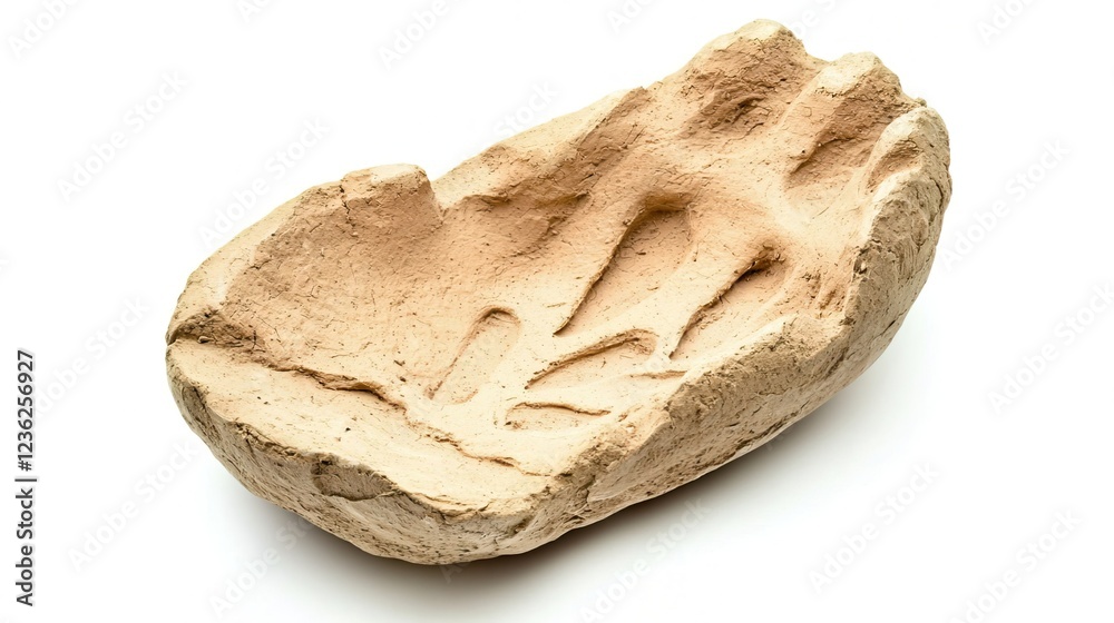 Natural clay artifact with deep impressions and unique texture Natural clay artifact with deep impressions and unique texture