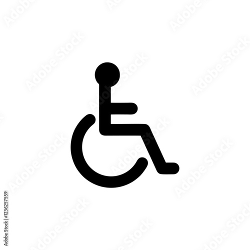 Wheel Chair User Icon Flat Graphic Design
