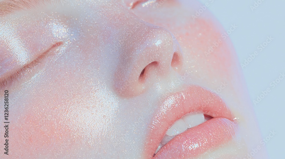 Fototapeta premium Faintly Textured Porcelain Skin with Shimmering Highlights