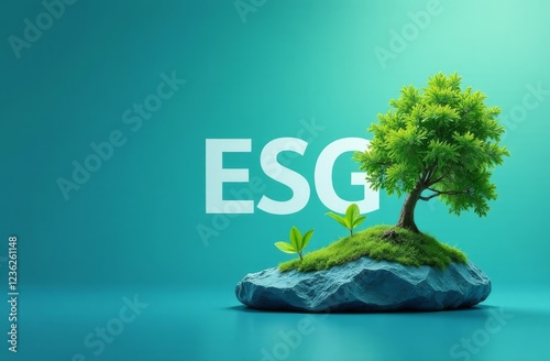 An ESG icon concept highlights the connection between environment, society, and governance in sustainable and ethical business practices.