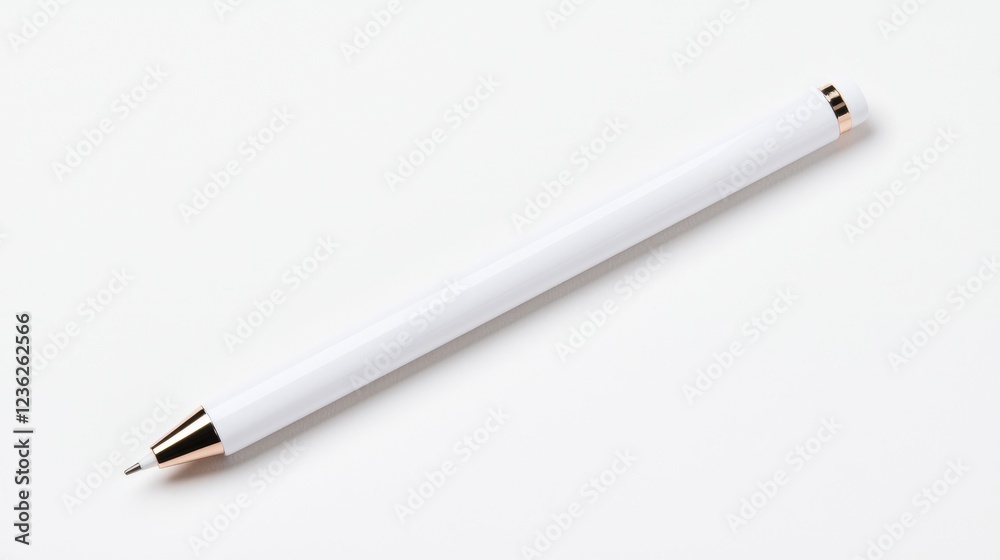 White pen on white background; writing, office supplies White pen on white background; writing, office supplies
