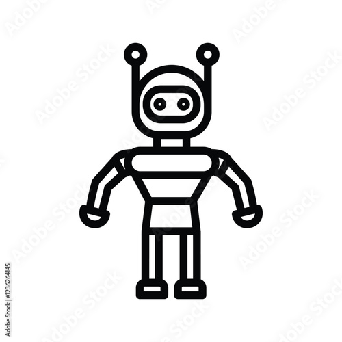 Robot line icon, vector, pixel perfect, illustrator file 

