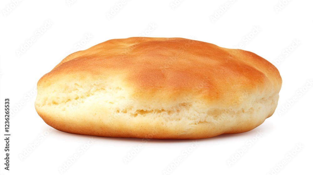 Freshly Baked Round Bread Bun with Golden Brown Crust and Soft Inside Freshly Baked Round Bread Bun with Golden Brown Crust and Soft Inside