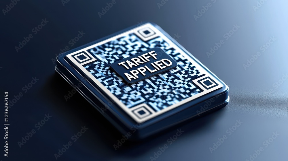 A blue QR code with the text 