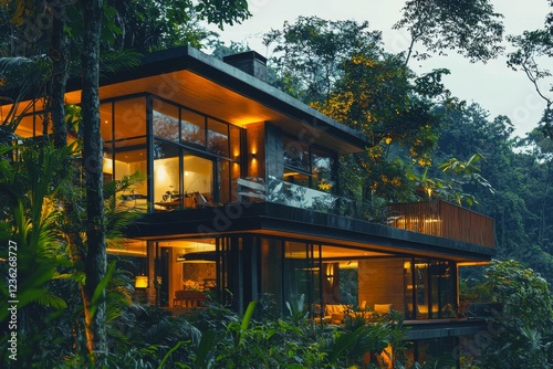 Luxury house in the forest.