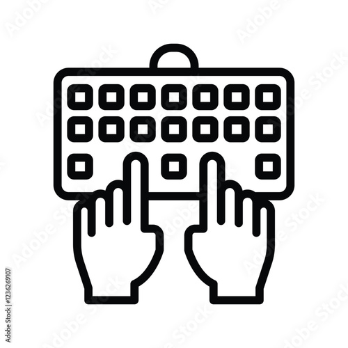 Typing Keybozard line icon, vector, pixel perfect, illustrator file 
