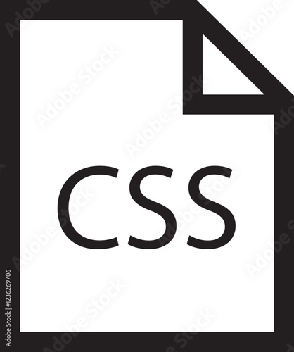 File icon. Format of document on computer outline symbol. CSS file sign. Audio extension graphic multimedia application software folder. Presentation audio design isolated on transparent background.