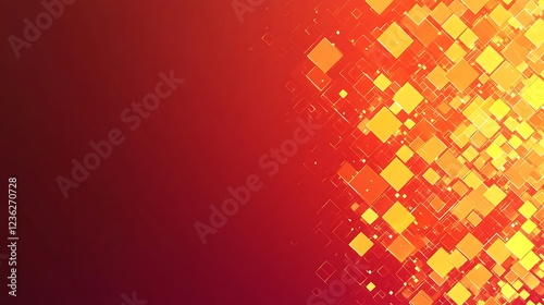 Abstract Red and Orange Square Pattern Design