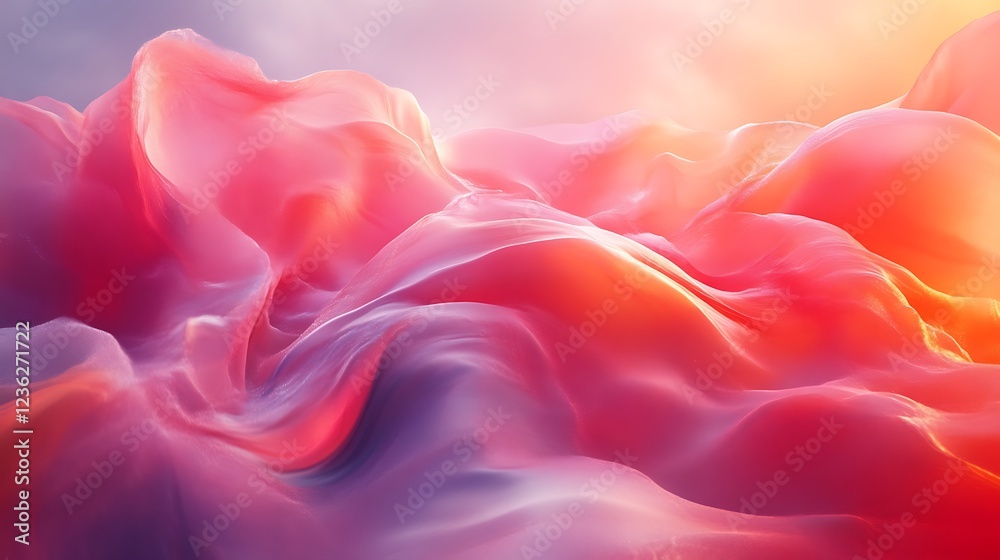 Abstract Pink and Orange Wave Landscape Abstract Pink and Orange Wave Landscape