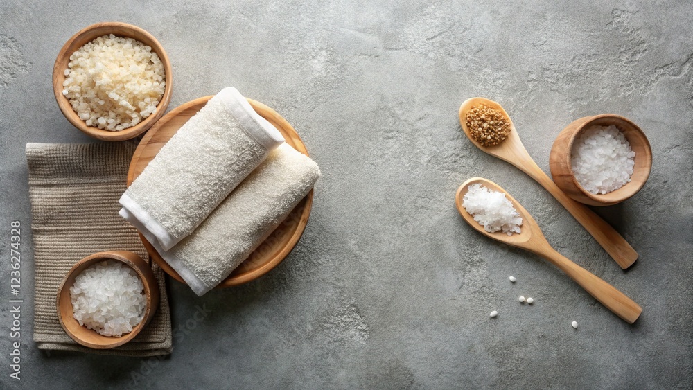 Natural Spa Wellness Bath Accessories As Minimal Flat Lay