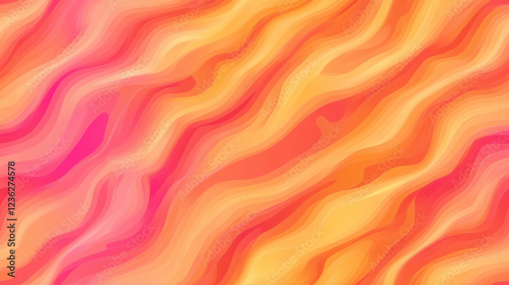 Obraz premium Abstract Colorful Wavy Background in Warm Orange and Pink Tones