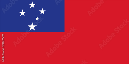 The flag of Samoa, with accurate proportions and official colors. Vector image.