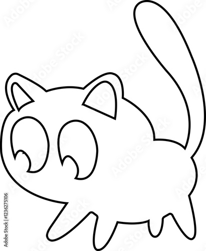 Funny cat icon.Collection of silhouette of funny cats in different poses. Vector illustration isolated on white background. Drawing with children.Halloween damn kittens.Cat is misbehaving and playing.