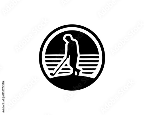 golf silhouette logo design icon. Black color golf logo template