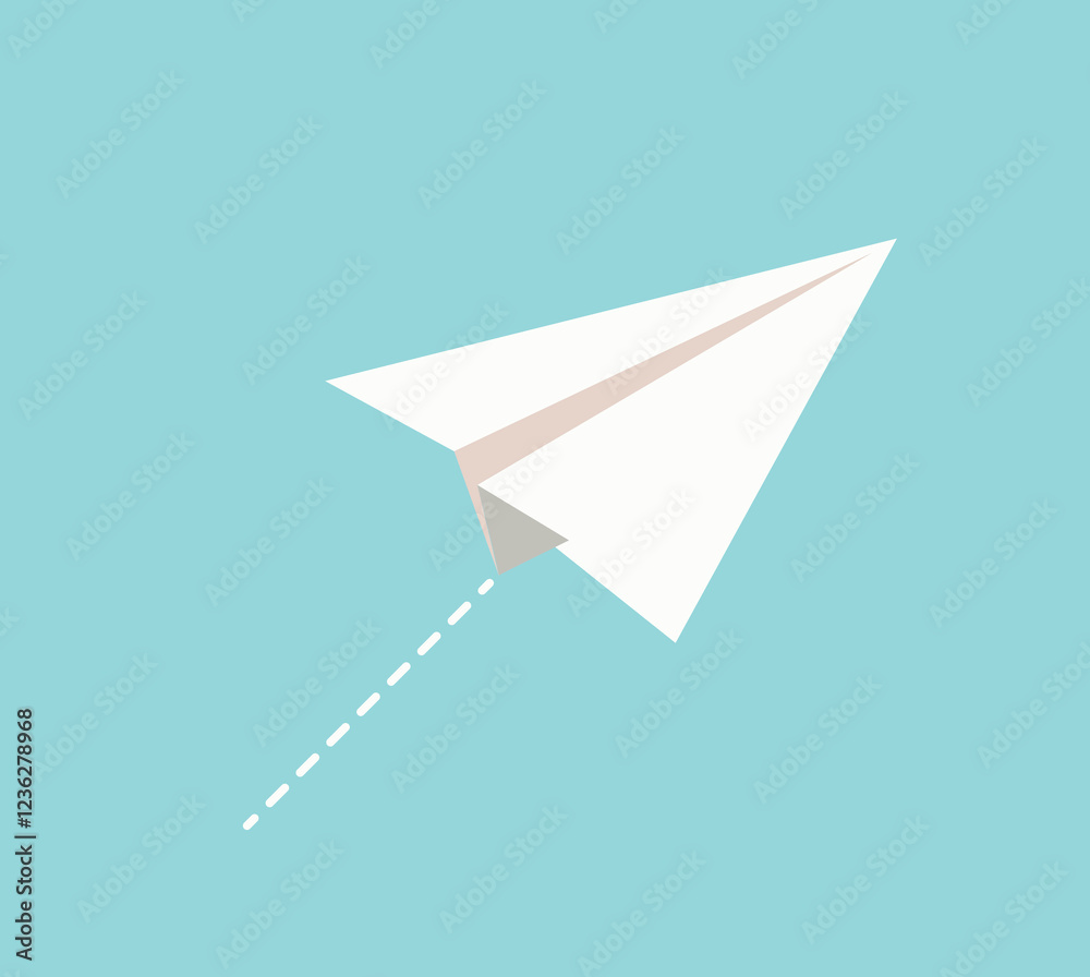 Paper plane with path vector. Paper plane with path vector.