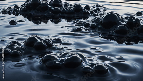 Mystical Drift Abstract Black Clouds in Water