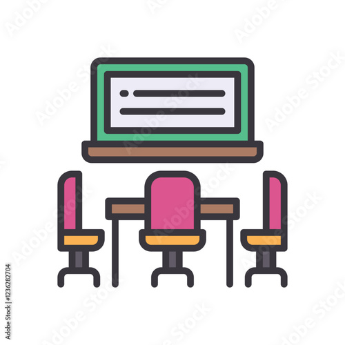meeting room filled color icon. vector icon for your website, mobile, presentation, and logo design.