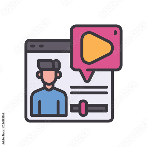 video conference filled color icon. vector icon for your website, mobile, presentation, and logo design.