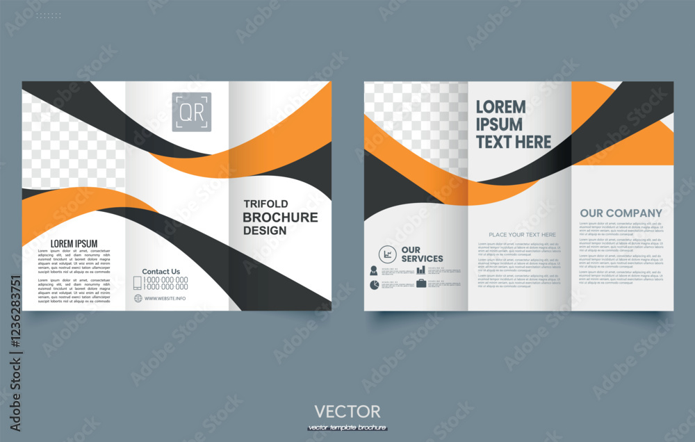 Professional Tri fold brochure template, Corporate Tri fold brochure design, Business Tri fold brochure template design, brochure flyer design, Yellow color