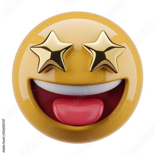 Excited Emoji Face with Star Eyes.