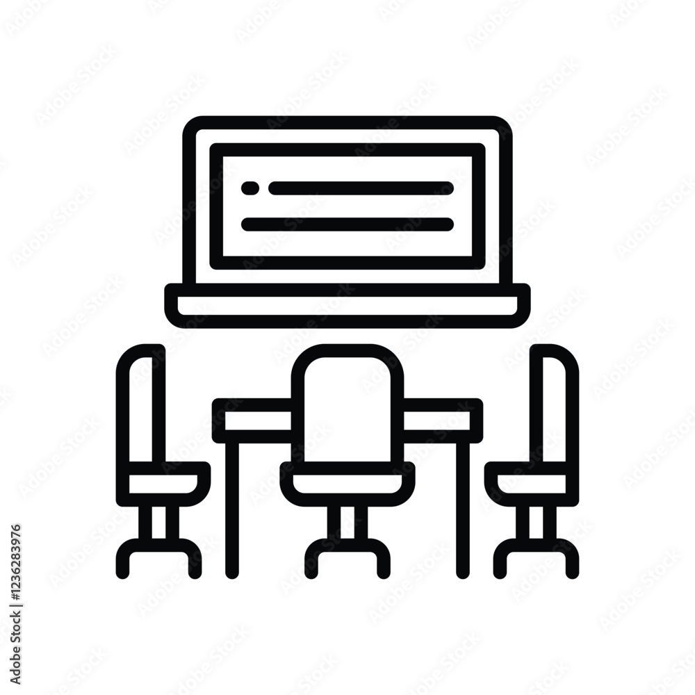 meeting room line icon. vector icon for your website, mobile, presentation, and logo design.
