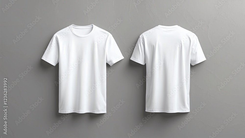 White t-shirts with copy space on gray background White t-shirts with copy space on gray background