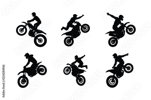 Freestyle motocross trick silhouettes