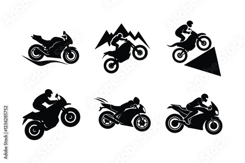 Freestyle stunt motorcycle silhouette pack