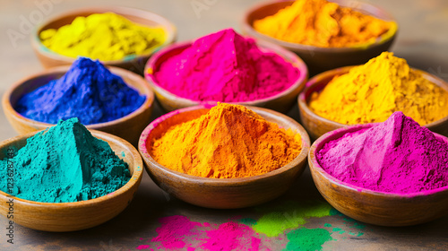 multi colour background, holi colours, beauty of holi, colourful canvass , colours pallette background. red, green, blue, Magenta, pink, Yellow, orange colour abir or gulal or colour powder. , hyper  photo