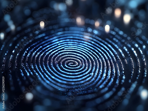 Fingerprint, Biometrics, Identity, Unique, Pattern, Lines, Swirls, Security, Verification, Authentication, Black, White, Contrast, Detailed, Close-up, Forensics, Criminology, Access, Protection, Techn photo