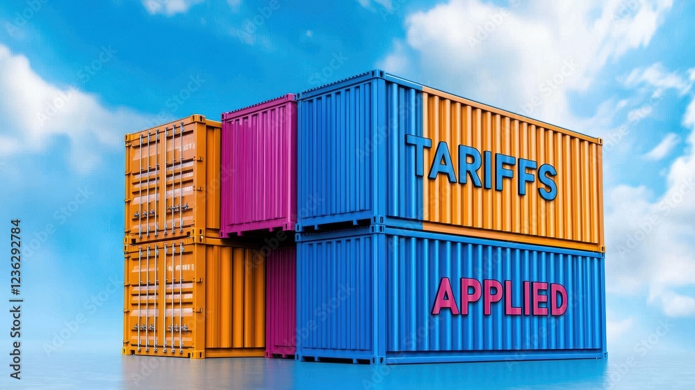 Fototapeta premium Colorful shipping containers stacked with 
