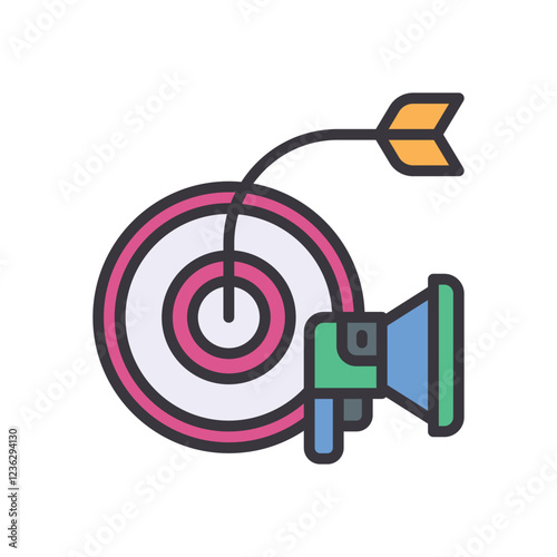 target marketing filled color icon. vector icon for your website, mobile, presentation, and logo design.