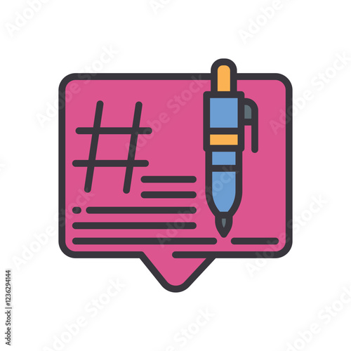 tagline filled color icon. vector icon for your website, mobile, presentation, and logo design.
