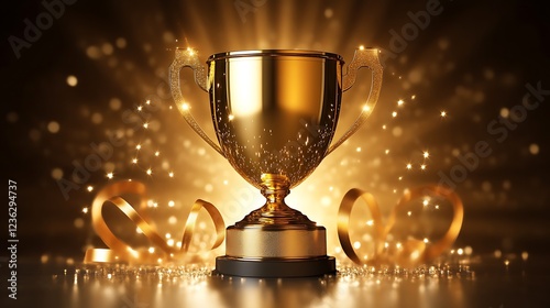 Golden Trophy Award Celebrates Achievement Success