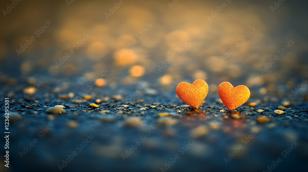 Fototapeta premium Attributes of lovers. Hearts, flowers, candles.