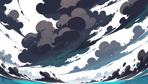 Mystical Drift Abstract Black Clouds in Water