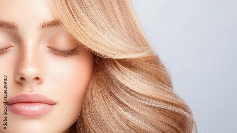 Naklejka premium A woman with long blonde hair and a pale complexion