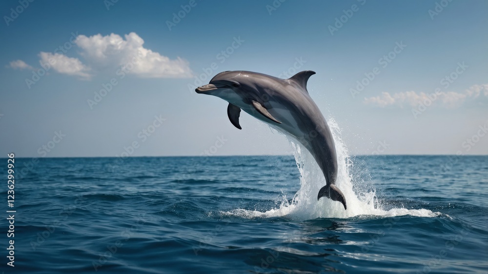 Fototapeta premium Dolphin leaping,ocean wildlife,marine mammal
