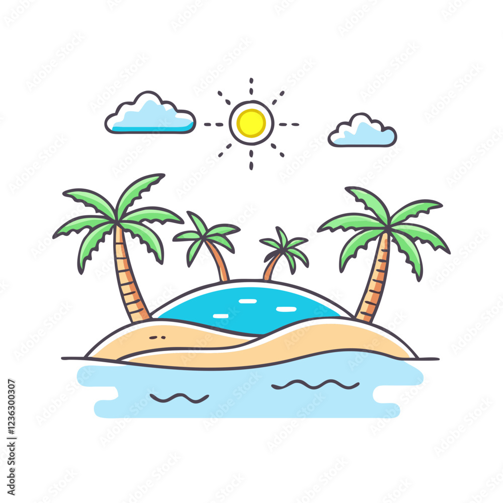 Obraz premium oasis icon, oasis vector illustration-simple illustration of oasis, perfect for oasis logos and icons