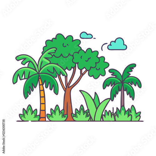 rainforest icon, rainforest vector illustration-simple illustration of rainforest, perfect for rainforest logos and icons