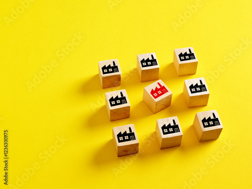 Fotografie Breakdown in the industrial production chain system, malfunction or supply failure