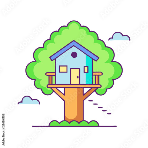 treehouse icon, treehouse vector illustration-simple illustration of treehouse, perfect for treehouse logos and icons