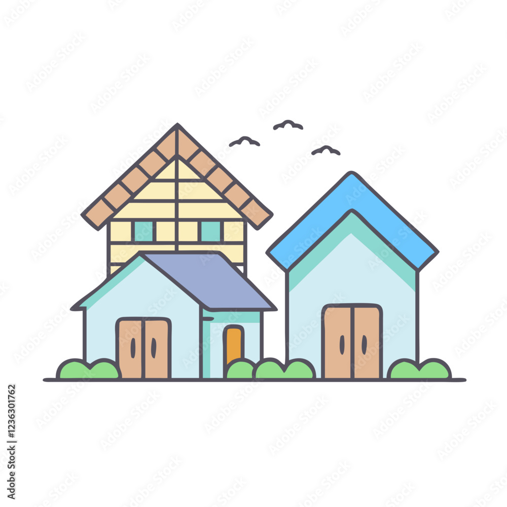 Fototapeta premium village icon icon, village icon vector illustration-simple illustration of village icon, perfect for village icon logos and icons