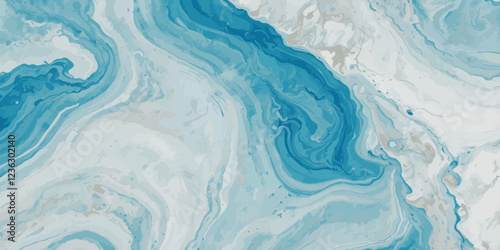 Top and aerial view of wave ocean sea background. Blue and white wavy sea water background